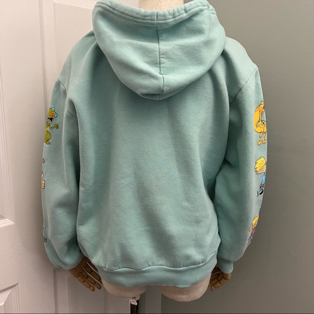 Nickelodeon Mint Green Hoodie Mixed Cartoon Characters S - Picture 8 of 16